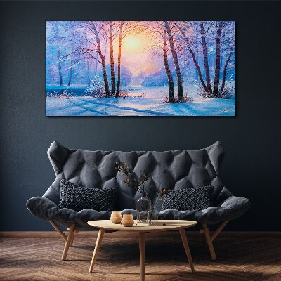 Tablou canvas Dimineața de iarnă în pădure