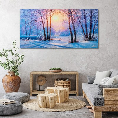 Tablou canvas Dimineața de iarnă în pădure