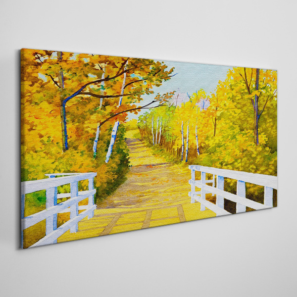 Tablou canvas Calea de aur în pădurea de toamnă