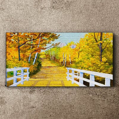 Tablou canvas Calea de aur în pădurea de toamnă