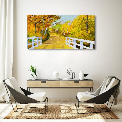 Tablou canvas Calea de aur în pădurea de toamnă