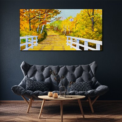 Tablou canvas Calea de aur în pădurea de toamnă