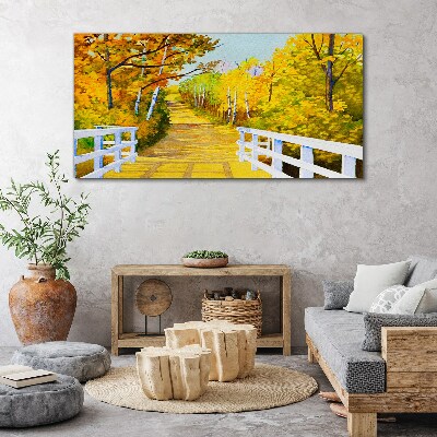 Tablou canvas Calea de aur în pădurea de toamnă