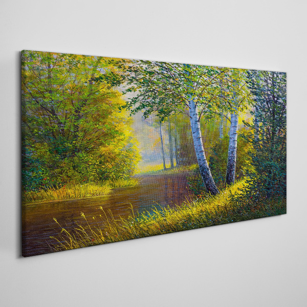 Tablou canvas Lumină aurie pe malul râului