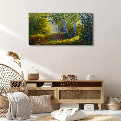 Tablou canvas Lumină aurie pe malul râului