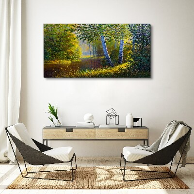 Tablou canvas Lumină aurie pe malul râului