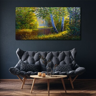 Tablou canvas Lumină aurie pe malul râului