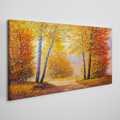 Tablou canvas Toamnă de aur în pădure