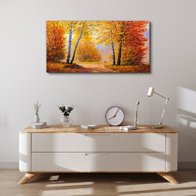Tablou canvas Toamnă de aur în pădure