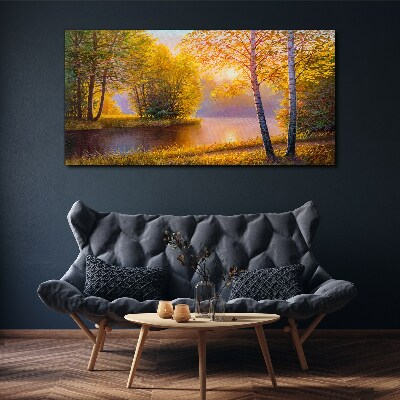 Tablou canvas flori râu natura