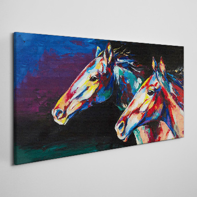Tablou canvas Cai colorați în mișcare