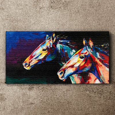 Tablou canvas Cai colorați în mișcare