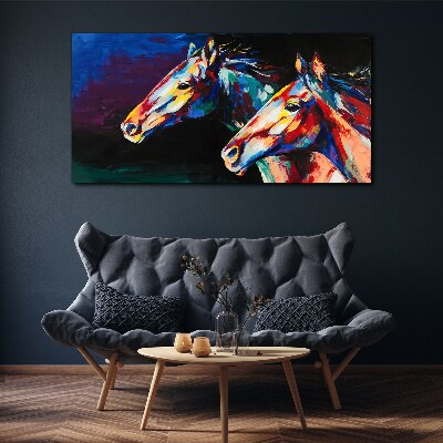 Tablou canvas Cai colorați în mișcare