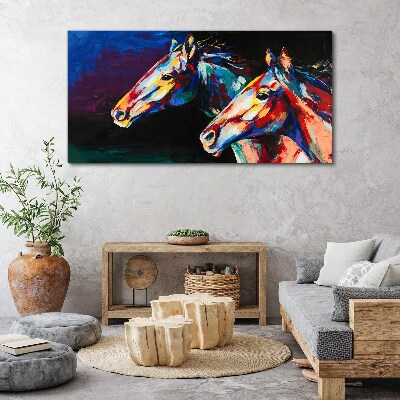 Tablou canvas Cai colorați în mișcare