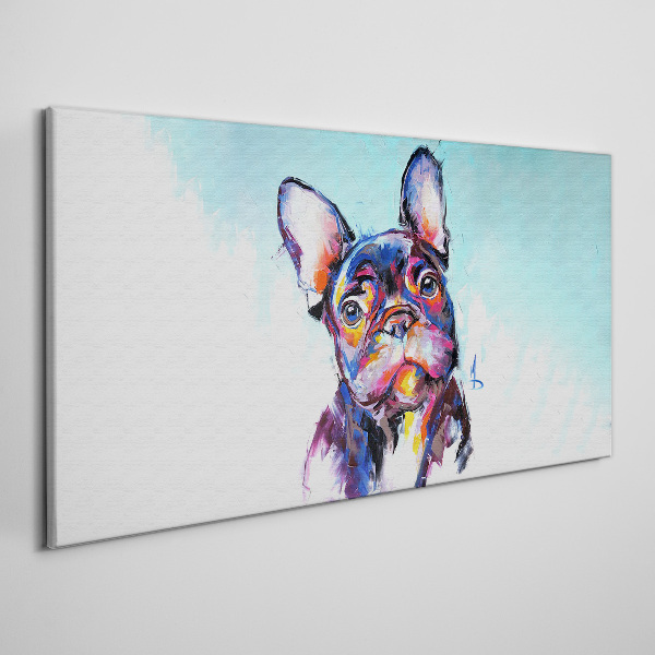 Tablou canvas Portretul colorat al unui buldog francez