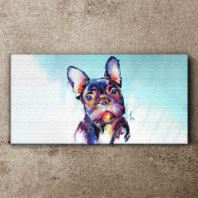 Tablou canvas Portretul colorat al unui buldog francez