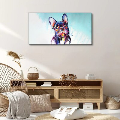 Tablou canvas Portretul colorat al unui buldog francez