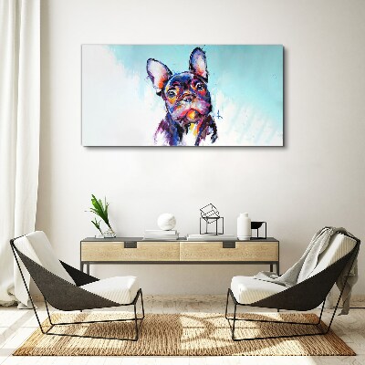 Tablou canvas Portretul colorat al unui buldog francez