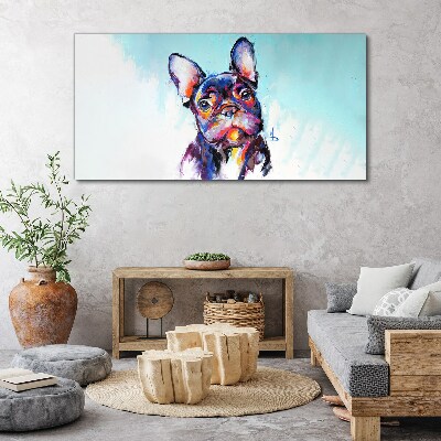Tablou canvas Portretul colorat al unui buldog francez