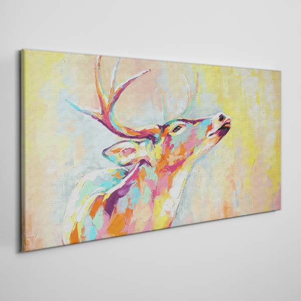 Tablou canvas Cerb colorat în peisaj pastel
