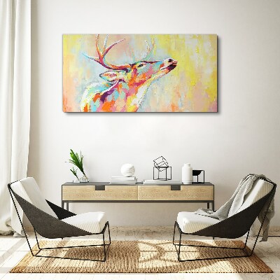 Tablou canvas Cerb colorat în peisaj pastel