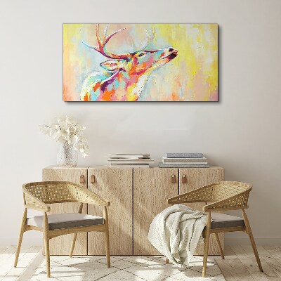 Tablou canvas Cerb colorat în peisaj pastel