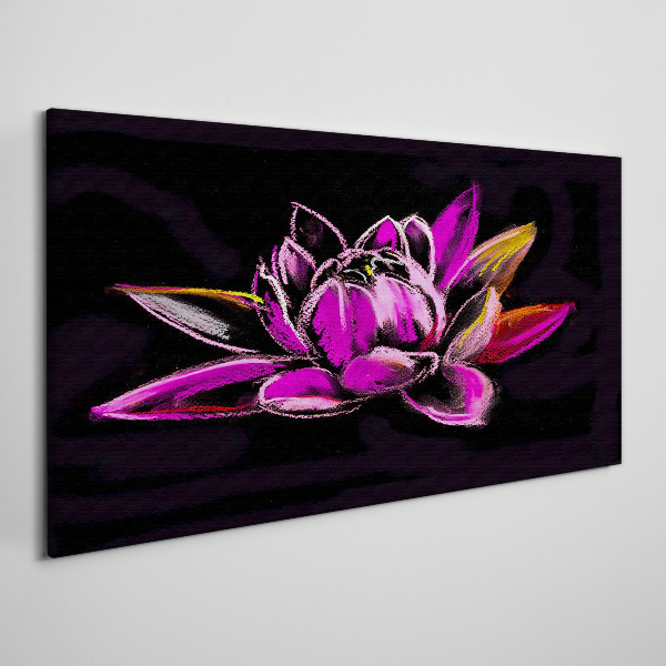 Tablou canvas Floare de lotus pe fundal negru