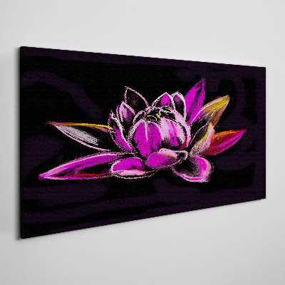 Tablou canvas Floare de lotus pe fundal negru