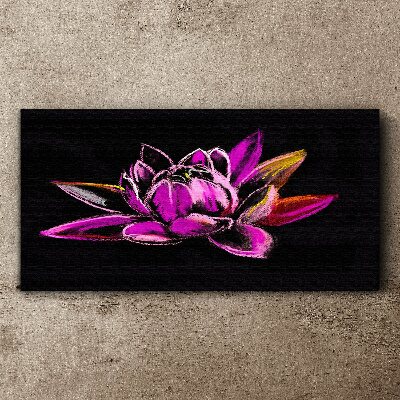 Tablou canvas Floare de lotus pe fundal negru