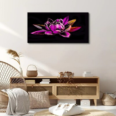 Tablou canvas Floare de lotus pe fundal negru