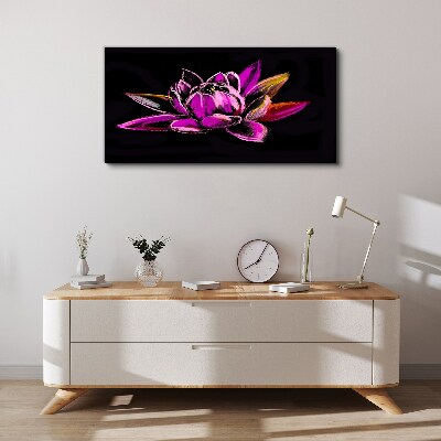 Tablou canvas Floare de lotus pe fundal negru