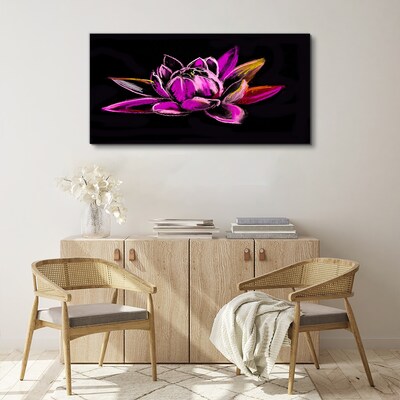 Tablou canvas Floare de lotus pe fundal negru