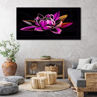 Tablou canvas Floare de lotus pe fundal negru