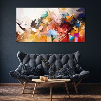 Tablou canvas Flori colorate în stil abstract