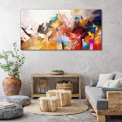 Tablou canvas Flori colorate în stil abstract