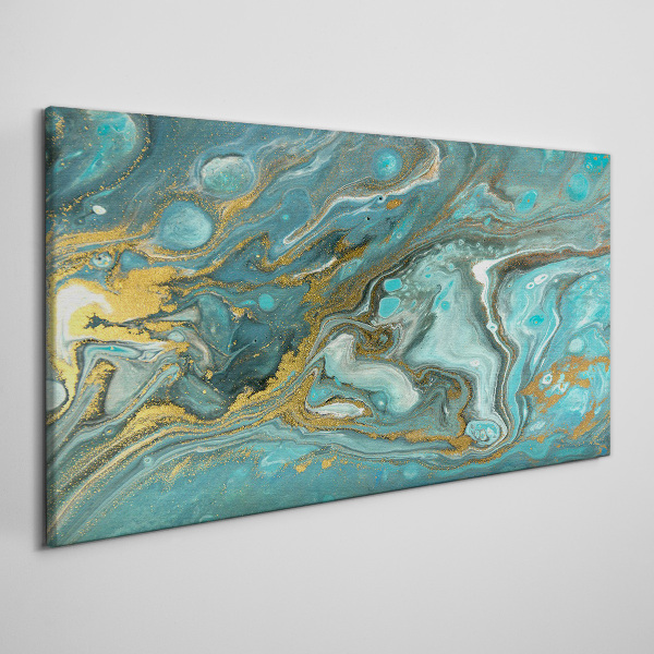 Tablou canvas Val de mare cu accente aurii