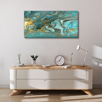 Tablou canvas Val de mare cu accente aurii
