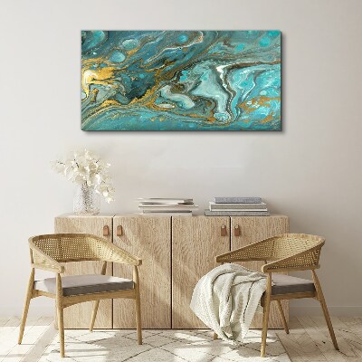 Tablou canvas Val de mare cu accente aurii