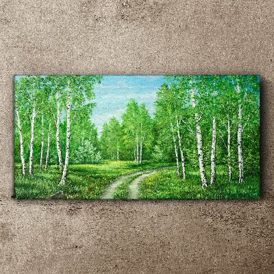 Tablou canvas Pădure verde cu mesteceni albi