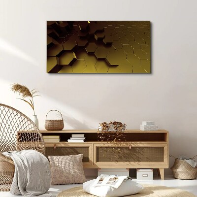 Tablou canvas Hexagoane aurii