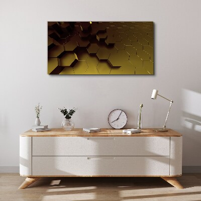 Tablou canvas Hexagoane aurii