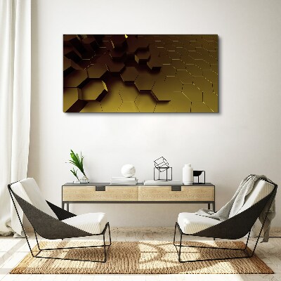 Tablou canvas Hexagoane aurii
