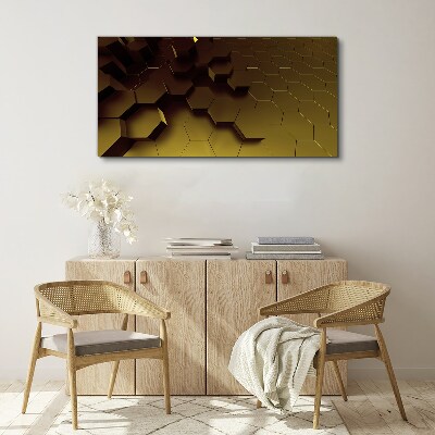 Tablou canvas Hexagoane aurii