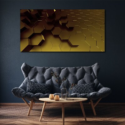 Tablou canvas Hexagoane aurii
