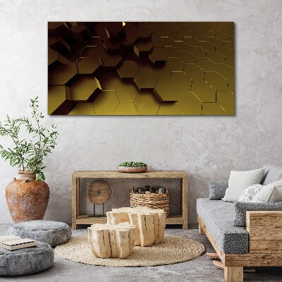 Tablou canvas Hexagoane aurii
