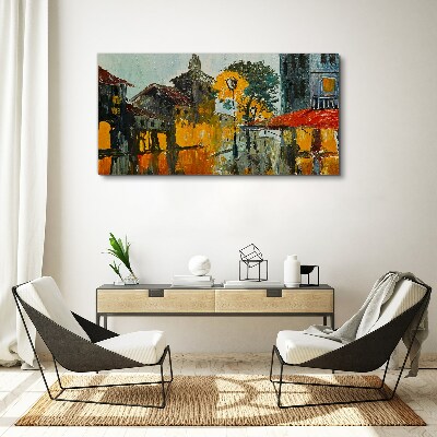 Tablou canvas Reflecția aurie a peisajului urban