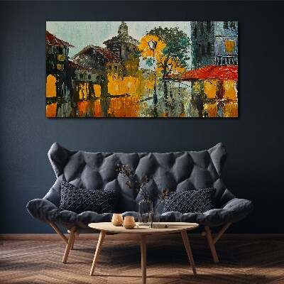 Tablou canvas Reflecția aurie a peisajului urban