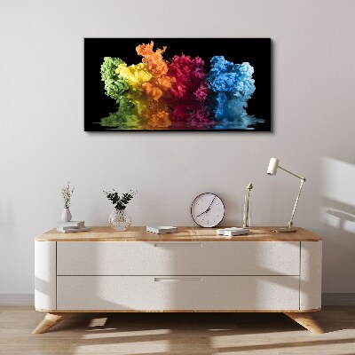 Tablou canvas Nori colorați de vopsea pe un fundal negru
