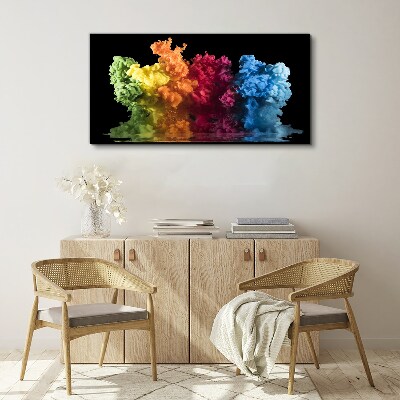 Tablou canvas Nori colorați de vopsea pe un fundal negru