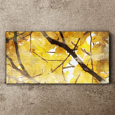 Tablou canvas Frunze de aur la soare
